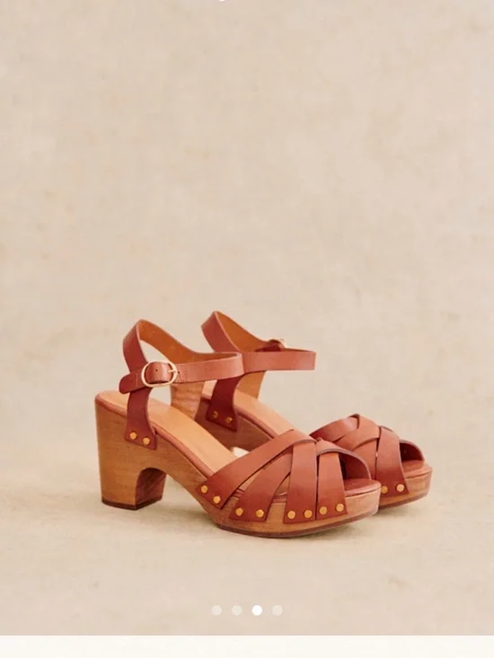 Sezane Isabelle clogs smooth camel size 8 - Picture 2 of 7